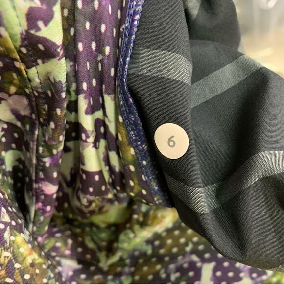 LULULEMON City Summer Dress Floral Sport White Multi Narrow Court Stripe Black 6 - Picture 13 of 17